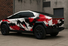 Load image into Gallery viewer, Urban Graffiti Car Wrap – Black, Red &amp; White Splatter Vinyl | Abstract Street-Art Cybertruck Design | Custom Vehicle Wrap by Stickalz nv098