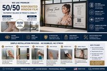 Load image into Gallery viewer, Custom Perforated Window Film | Business Storefront Window Graphic