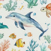 3D Dolphin Ocean Wallpaper for Kids Nursery – Sea Turtle & Tropical Fish Wall Mural – Underwater Playroom Decor Bold Stylish Gift Idea