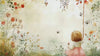 Watercolor Swing Girl Nursery Mural – Whimsical Baby Room Decor – Birthday or Holiday Baby Gift for Nursery or Kids Room