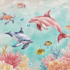 3D Dolphin Ocean Wallpaper for Kids Room – Underwater Sea Life Wall Mural with Coral Reef, Fish, Turtle – Stylish Bold Nursery Wall Decor