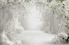 Custom Wedding Backdrop with Names & Date | White Floral Elegant Photo Wall | Personalized Wedding Gift | Est. Sign for Couples
