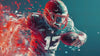 American Football Wall Mural – Boy’s Sports Room Decor – Gift for Football Fans – Quarterback Action Wallpaper – Game Day Room Art