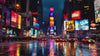 Times Square Cityscape Wallpaper 3D Night Lights Wall Mural Modern New York City Skyline Peel And Stick Bold Room Decor Stylish Gift