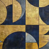 Luxury Geometric Gold and Navy Wallpaper – Modern Art Deco 3D Wall Mural Bold Stylish Bedroom Living Room Decor Elegant Gift Holiday