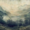 3D Mountain Landscape Wallpaper Mural | Stylish Wall Decor for Nursery Kids Room or Living Room | Modern Scenic Bold Wallpaper Gift Home