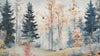 Watercolor Forest Nursery Mural – Calming Woodland Wall Art – Baby Shower, Birthday or Holiday Gift for Kids Room