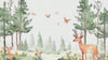 Woodland Deer Forest Nursery Mural – Watercolor Baby Room Wall Art – Holiday, Birthday, or Baby Shower Gift