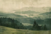 Misty Forest Mountain Wallpaper Mural – Scenic Green Landscape Wall Decor for Bedroom, Living Room or Office – Modern Bold Accent Wall