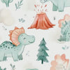 Cute Dinosaur Nursery Wallpaper – Cartoon Dino Wall Mural for Baby Room Playroom Stylish Kids Decor 3D Wallpaper Modern Bold Holiday Gift