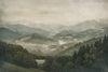 Mountain Valley Wallpaper Mural – Misty Green Landscape Wall Decor for Bedroom, Living Room or Office – Modern Scenic Accent Wall