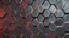 3D Hexagon Industrial Wall Mural - Modern Bold Wall Art - Stylish Gift for Birthdays or Holidays - Red & Black Decor