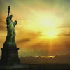 Statue of Liberty Wallpaper – 3D Wall Mural with Sunset Skyline of New York Landmark – Bold Modern Stylish Wall Decor Gift for Travel