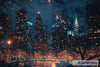 NYC Night Skyline Wallpaper Mural – 3D City Lights Wall Decor For Bedroom Or Living Room – Modern Bold Stylish Wall Art Gift Idea For Home