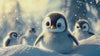 Baby Penguin Nursery Wall Mural – Winter Animal Wallpaper – Baby Shower Gift Idea – Custom Peel & Stick or Non-Woven Kids Wallpaper