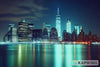 City Skyline Night Wallpaper Mural – Modern 3D New York Style Wall Decor for Bedroom, Living Room, Office – Stylish Gift Bold Room Look