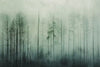 Misty Forest Wallpaper Mural – Dark Green Woodland Wall Decor for Bedroom, Living Room or Office – Modern Bold Accent Wall Removable