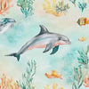 3D Dolphin Ocean Wallpaper for Kids Nursery – Underwater Sea Life Mural with Tropical Fish – Stylish Playroom Wall Decor Gift Idea
