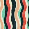3D Retro Wavy Stripes Wallpaper Mural | Bold Stylish Modern Wall Decor | Abstract Colorful Lines Wall Art for Living Room Bedroom Office