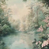 Forest River Wallpaper – Dreamy Nature Wall Mural with Flowers Jungle Landscape for Nursery Kids Room Living Room Stylish Bold 3D Wall Décor
