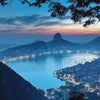 Rio de Janeiro Evening Wallpaper – 3D Wall Mural with Sugarloaf Mountain Skyline & Bay View – Bold Modern Stylish Wall Decor Gift