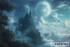 Moonlit Fantasy Castle Wallpaper – 3D Wall Mural For Kids Room, Boys Bedroom Decor, Magical Night Sky Wall Art, Dreamy Nursery Wallpaper