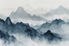 Blue Mountain Wallpaper Mural – Watercolor Misty Landscape Wall Decor for Bedroom, Living Room or Office – Modern Bold Accent Wall