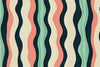 3D Retro Wavy Stripes Wallpaper Mural | Stylish Bold Modern Wall Decor | Colorful Abstract Wave Lines for Living Room Bedroom Office