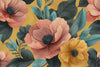 3D Oversized Floral Wallpaper Mural | Bold Colorful Botanical Wall Decor | Stylish Modern Wall Art for Living Room Bedroom Office