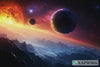 Galaxy Planets Space 3D Wallpaper Mural For Bedroom Living Room Kids Room Decor – Cosmic Outer Space Wall Art Stylish Modern Bold Home