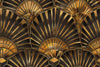 Art Deco Gold Wallpaper, Luxury Geometric Wall Mural, Bold Black and Gold Room Accent, Modern Glam Peel and Stick Stylish Wall Decor