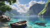 3D Coastal Boat Bedroom Mural - Modern Tranquil Wall Art - Serene Nature Decor - Stylish Gift for Birthday or Holidays