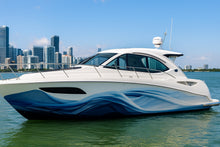 Load image into Gallery viewer, Ocean Wave Boat Wrap – Blue Gradient Marine Vinyl | Abstract Water Flow Design for Yachts and Boats | Premium Custom Sea Wrap by Stickalz vb001