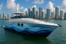 Load image into Gallery viewer, Blue Wave Marine Boat Wrap – Ocean Flow Vinyl | Gradient Water Texture for Yachts &amp; Powerboats | Premium Custom Sea Wrap by Stickalz vb002
