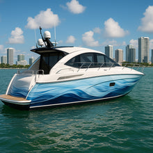 Load image into Gallery viewer, Blue Wave Marine Boat Wrap – Ocean Flow Vinyl | Gradient Water Texture for Yachts &amp; Powerboats | Premium Custom Sea Wrap by Stickalz vb002