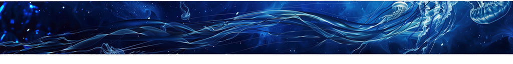 Deep Ocean Jellyfish Boat Wrap – Dark Blue Marine Vinyl | Underwater Light Flow Design for Yachts and Boats | Premium Custom Wrap by Stickalz vb003