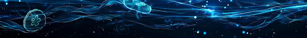 Electric Jellyfish Boat Wrap – Blue Bioluminescent Marine Vinyl | Glowing Ocean Light Design for Yachts & Boats | Premium Custom Wrap by Stickalz vb004