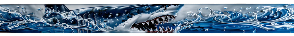 Predator Shark Boat Wrap – Deep Sea Hunter Vinyl Graphic | Realistic Ocean Attack Design for Speedboats & Yachts | Premium Marine Wrap by Stickalz vb007