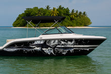 Load image into Gallery viewer, Great White Shark Boat Wrap – Ocean Predator Vinyl Graphic | Realistic Shark &amp; Splash Design for Sport Boats &amp; Yachts | Premium Marine Wrap by Stickalz vb008