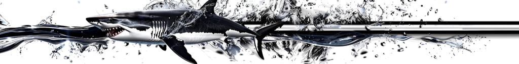 Great White Shark Boat Wrap – Ocean Predator Vinyl Graphic | Realistic Shark & Splash Design for Sport Boats & Yachts | Premium Marine Wrap by Stickalz vb008