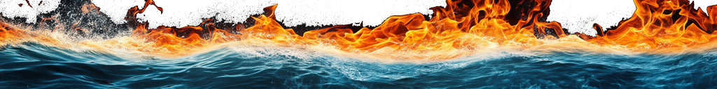 Fire And Water Boat Wrap – Fiery Ocean Vinyl Wrap For Sport Boat – Marine Grade Boat Decal – Full Side Graphic – Custom Water And Flame Boat Wrap vb009