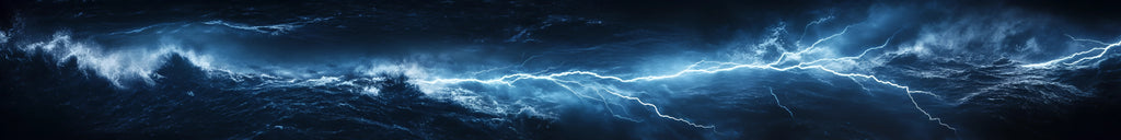 Electric Ocean Lightning Boat Wrap – Blue Storm Vinyl Wrap – Marine Grade Boat Decal – Full Side Graphic Wrap – Custom Thunder And Wave Boat Design vb011
