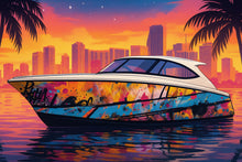 Load image into Gallery viewer, Urban Splash Graffiti Boat Wrap – Street Art Vinyl Wrap – Marine Grade Boat Decal – Custom Full Side Wrap – Colorful Abstract Paint Splash Design vb024
