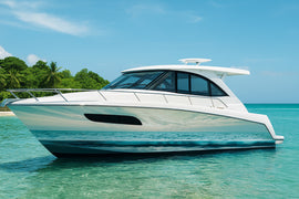 Aqua Mirage Ocean Reflection Boat Wrap – Realistic Water Vinyl Wrap – Marine Grade Boat Decal – Custom Full Side Wrap – Glossy Coastal Design vb026