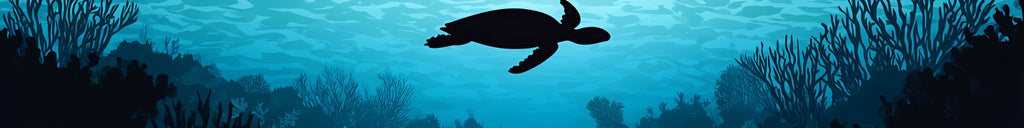 Sea Turtle Reef Boat Wrap – Ocean Marine Vinyl Wrap – Underwater Coral Reef Design – Custom Boat Decal – Full Side Wrap in Blue Gradient vb028