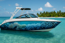 Load image into Gallery viewer, Coral Garden Boat Wrap – Realistic Underwater Reef Vinyl Wrap – Marine Grade Boat Decal – Custom Full Side Wrap – Ocean Coral Design vb029