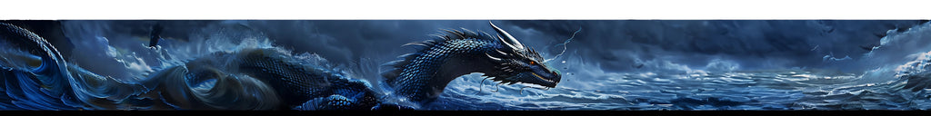 Storm Dragon Boat Wrap – Blue Lightning Dragon Vinyl Wrap – Marine Grade Boat Decal – Fantasy Ocean Beast Design – Full Side Custom Marine Wrap vb034