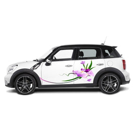 Flowers Vinyl Graphics, Flowers Car Side Vinyl, Flowers Car Decal, Flowers Girl Sticker