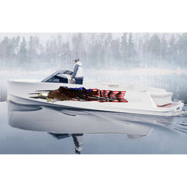 US Flag Boat Full Color Vinyl Sticker American Flag Watercraft Vinyl Speed Boat Graphics Decal 3D Bold Eagle Decal