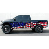 USA Flag Truck Graphics, USA Flag Truck Side Full Color Vinyl Sticker, USA Flag Truck Vinyl Side Graphics, American Flag Car Sticker